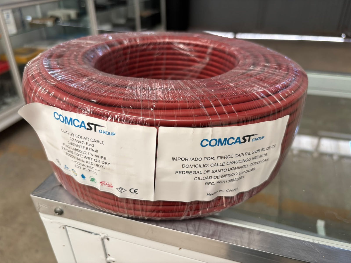 Cable fotovoltaico Comcast 12 AWG rojo 2000 V | PV WIRE 12AWG - foto real