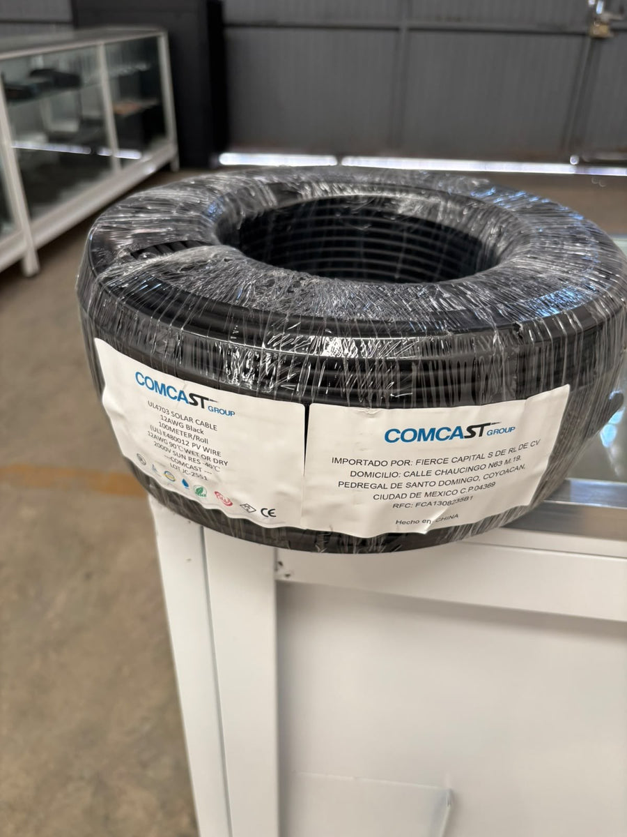 Cable fotovoltaico Comcast 12 AWG negro 2000 V | PV WIRE 12AWG - foto real