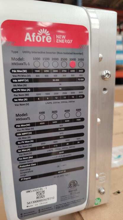 Inversor String AFORE 3KW I 220V, 1 MPPT | HNS3000TL-1