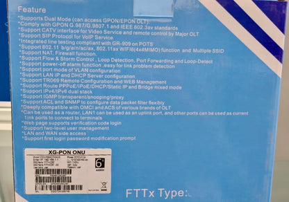 XGPON ONU - CGG-F884CTWAX3 - Comcast Group