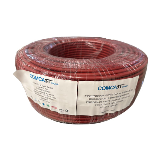 Cable fotovoltaico Comcast 12 AWG rojo 2000 V | PV WIRE 12AWG - fondo blanco